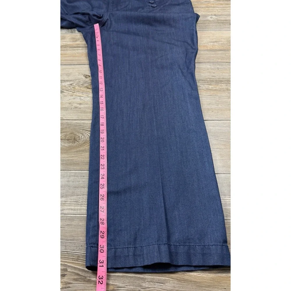 Talbots Trouser Jeans 18W (40x31) Cotton/Tencel Lightweight Wide‎ Leg Denim Blue